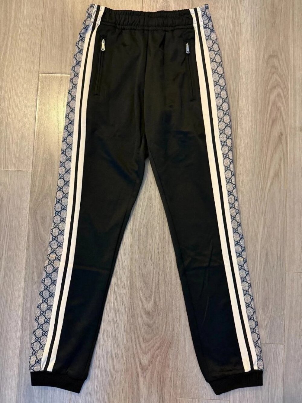 Gucci Oversize Technical Jersey Jogging Pants track pants black ivory sz XXS XS